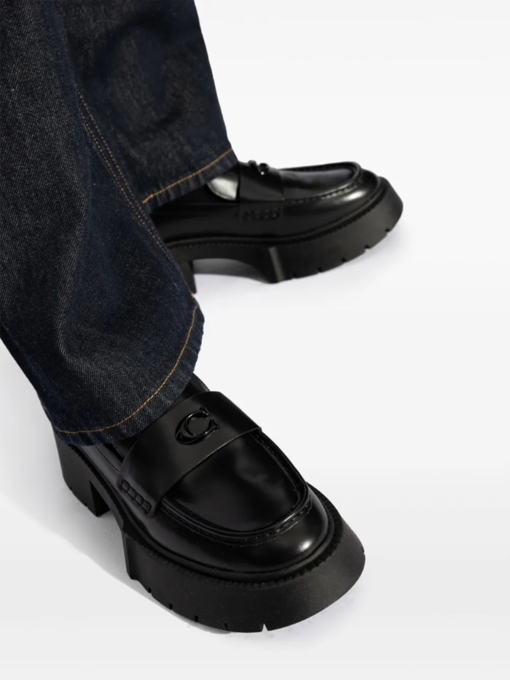 COACH Women's Leah Platform Loafers - Black